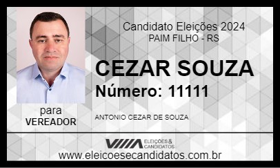 Candidato CEZAR SOUZA 2024 - PAIM FILHO - Eleições