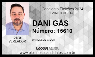 Candidato DANI GÁS 2024 - PAIM FILHO - Eleições