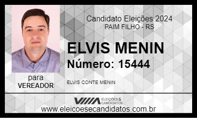 Candidato ELVIS MENIN 2024 - PAIM FILHO - Eleições