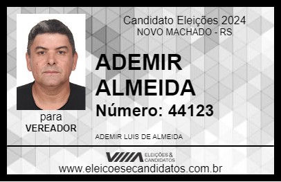 Candidato ADEMIR ALMEIDA 2024 - NOVO MACHADO - Eleições