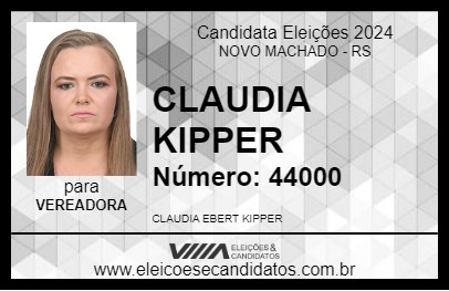 Candidato CLAUDIA KIPPER 2024 - NOVO MACHADO - Eleições