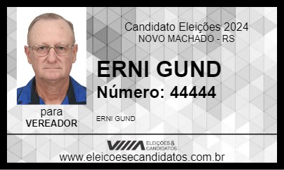 Candidato ERNI GUND 2024 - NOVO MACHADO - Eleições