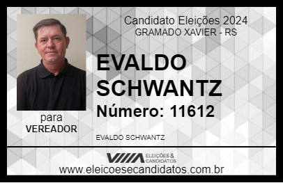 Candidato EVALDO SCHWANTZ 2024 - GRAMADO XAVIER - Eleições