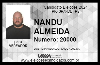 Candidato NANDU ALMEIDA 2024 - RIO GRANDE - Eleições