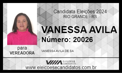 Candidato VANESSA AVILA 2024 - RIO GRANDE - Eleições