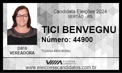 Candidato TICI BENVEGNU 2024 - SERTÃO - Eleições