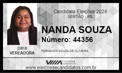 Candidato NANDA SOUZA 2024 - SERTÃO - Eleições