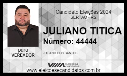 Candidato JULIANO TITICA 2024 - SERTÃO - Eleições