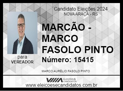 Candidato MARCÃO - MARCO FASOLO PINTO 2024 - NOVA ARAÇÁ - Eleições