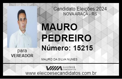 Candidato MAURO PEDREIRO 2024 - NOVA ARAÇÁ - Eleições