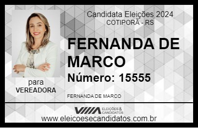 Candidato FERNANDA DE MARCO 2024 - COTIPORÃ - Eleições