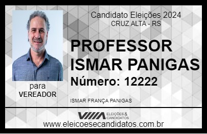 Candidato PROFESSOR ISMAR PANIGAS  2024 - CRUZ ALTA - Eleições