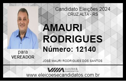 Candidato AMAURI RODRIGUES  2024 - CRUZ ALTA - Eleições