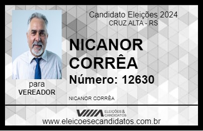 Candidato NICANOR CORRÊA 2024 - CRUZ ALTA - Eleições