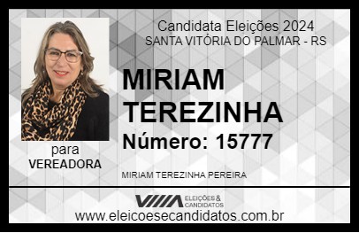 Candidato MIRIAM TEREZINHA 2024 - SANTA VITÓRIA DO PALMAR - Eleições