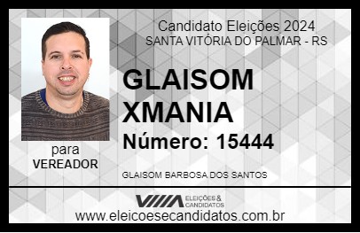 Candidato GLAISOM XMANIA 2024 - SANTA VITÓRIA DO PALMAR - Eleições