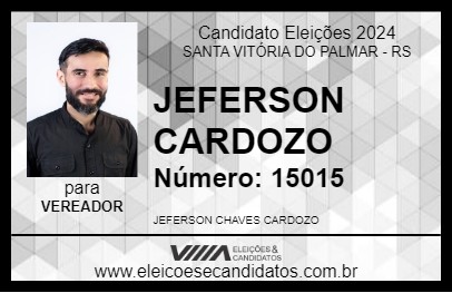 Candidato JEFERSON CARDOZO 2024 - SANTA VITÓRIA DO PALMAR - Eleições