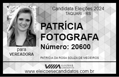 Candidato PATRÍCIA FOTOGRAFA 2024 - TAQUARI - Eleições