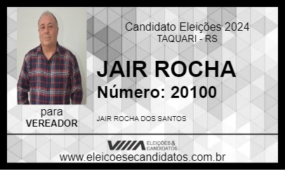 Candidato JAIR ROCHA 2024 - TAQUARI - Eleições