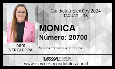 Candidato MONICA 2024 - TAQUARI - Eleições