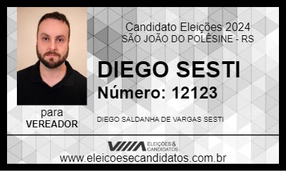 Candidato DIEGO SESTI 2024 - SÃO JOÃO DO POLÊSINE - Eleições