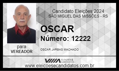 Candidato OSCAR 2024 - SÃO MIGUEL DAS MISSÕES - Eleições