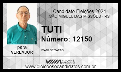 Candidato TUTI 2024 - SÃO MIGUEL DAS MISSÕES - Eleições