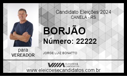 Candidato BORJÃO 2024 - CANELA - Eleições