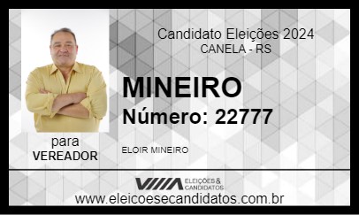 Candidato MINEIRO 2024 - CANELA - Eleições