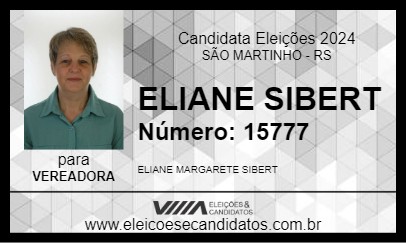 Candidato ELIANE SIBERT 2024 - SÃO MARTINHO - Eleições