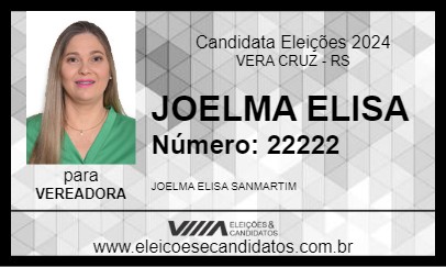 Candidato JOELMA ELISA 2024 - VERA CRUZ - Eleições