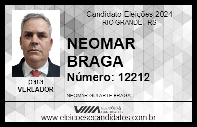 Candidato NEOMAR BRAGA 2024 - RIO GRANDE - Eleições