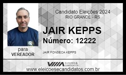 Candidato JAIR KEPPS 2024 - RIO GRANDE - Eleições