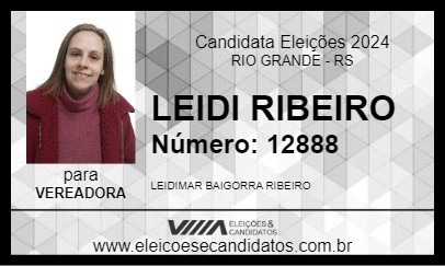 Candidato LEIDI RIBEIRO 2024 - RIO GRANDE - Eleições