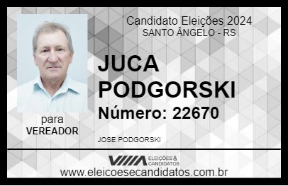 Candidato JUCA PODGORSKI 2024 - SANTO ÂNGELO - Eleições