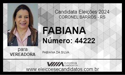 Candidato FABIANA 2024 - CORONEL BARROS - Eleições