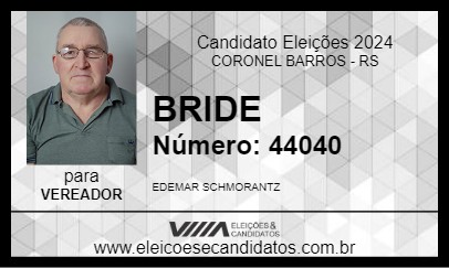 Candidato BRIDE 2024 - CORONEL BARROS - Eleições