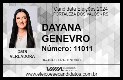 Candidato DAYANA GENEVRO 2024 - FORTALEZA DOS VALOS - Eleições