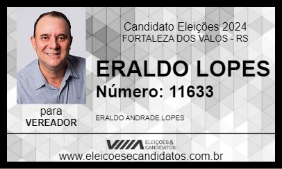 Candidato ERALDO LOPES 2024 - FORTALEZA DOS VALOS - Eleições