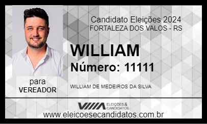 Candidato WILLIAM 2024 - FORTALEZA DOS VALOS - Eleições