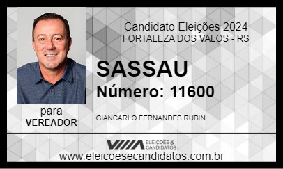 Candidato SASSAU 2024 - FORTALEZA DOS VALOS - Eleições