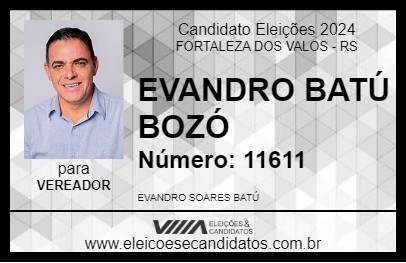 Candidato EVANDRO BATÚ BOZÓ 2024 - FORTALEZA DOS VALOS - Eleições