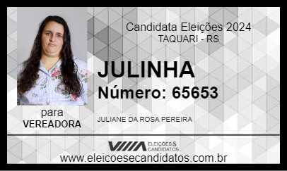 Candidato JULINHA 2024 - TAQUARI - Eleições