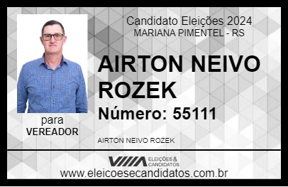 Candidato AIRTON NEIVO ROZEK 2024 - MARIANA PIMENTEL - Eleições