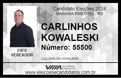 Candidato CARLINHOS KOWALESKI 2024 - MARIANA PIMENTEL - Eleições