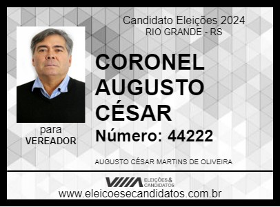 Candidato CORONEL AUGUSTO CÉSAR 2024 - RIO GRANDE - Eleições