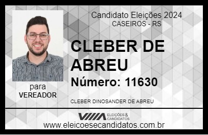 Candidato CLEBER DE ABREU 2024 - CASEIROS - Eleições