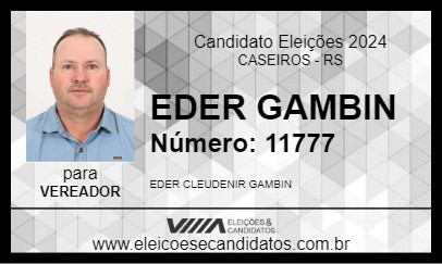 Candidato EDER GAMBIN 2024 - CASEIROS - Eleições