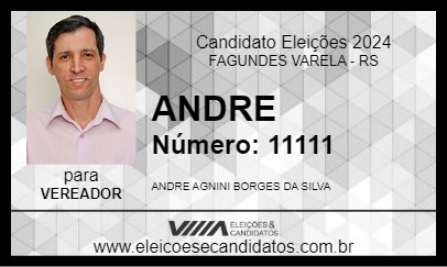 Candidato ANDRE 2024 - FAGUNDES VARELA - Eleições