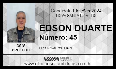 Candidato EDSON DUARTE 2024 - NOVA SANTA RITA - Eleições